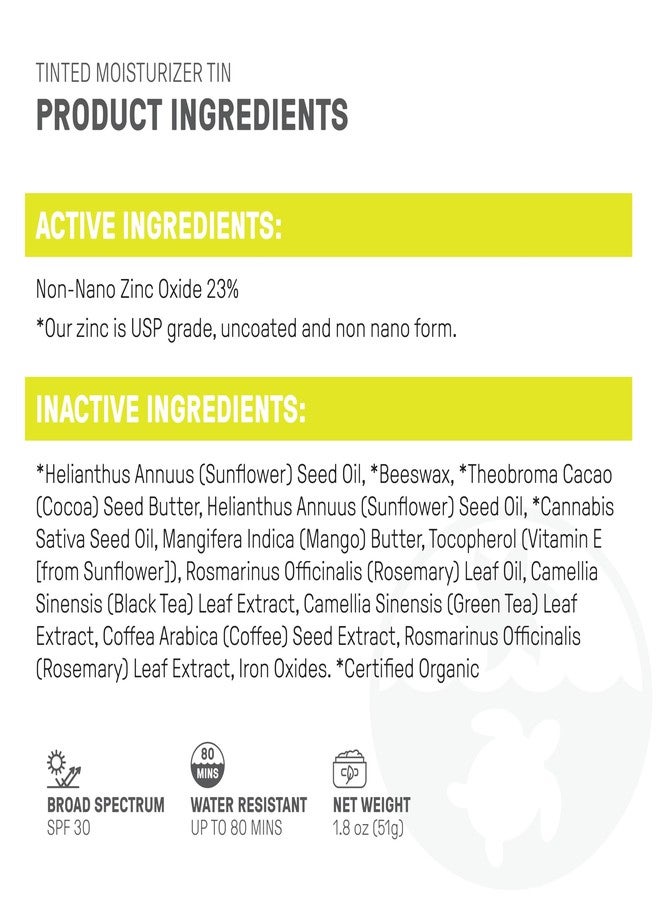 raw elements Raw Element Ultra-Moisturizing Tinted Face Cream, Non Toxic Mineral Face Sunscreen, Daily Tinted Moisturizer, Non-Nano Zinc Oxide, Reef Friendly, All Ages, SPF 30, 1.8 oz, Coconut, Pack of 1 - Image 5